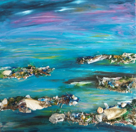 Katwijk aan zee, 2026,  50x50 cm Mixed media, te koop